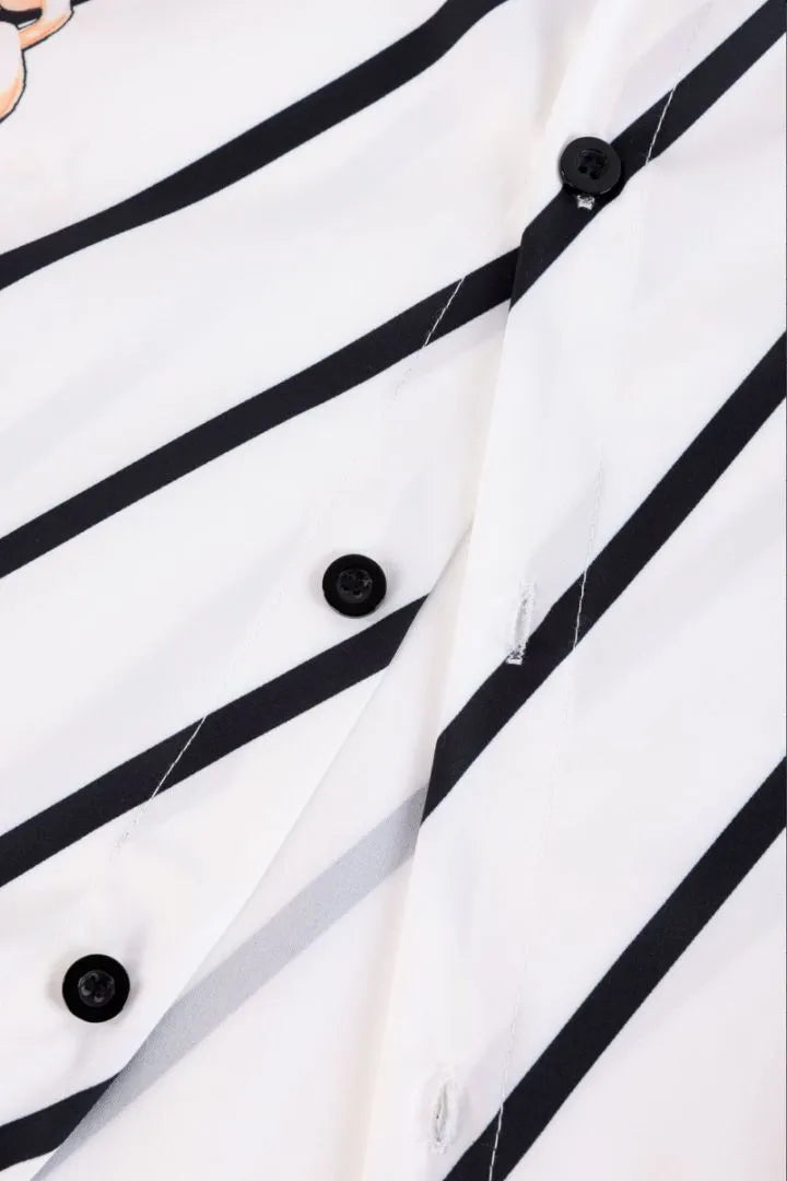 Graphic Button Lapel Shirts