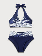 Graphic Lace-up Medium Rise Bikini 