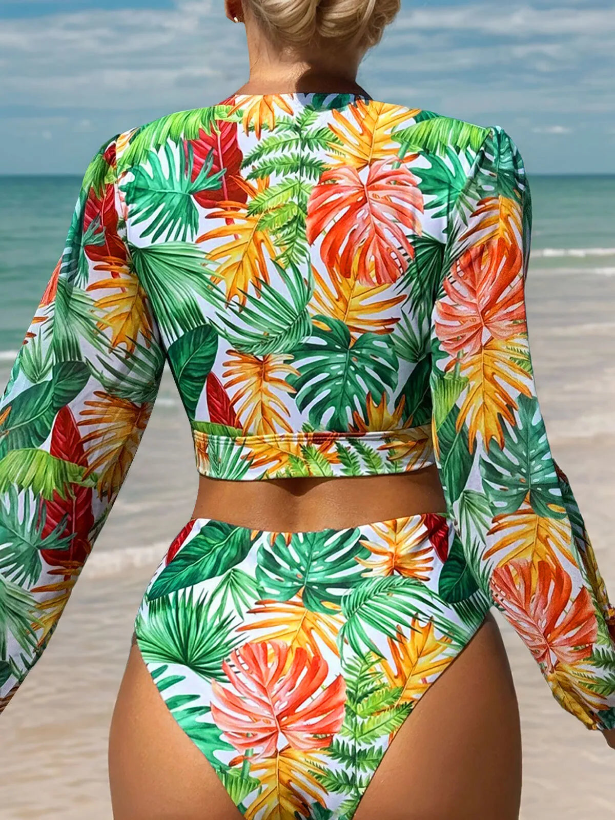 Graphic Low Rise Deep V Neck Regular Sleeve One-piece