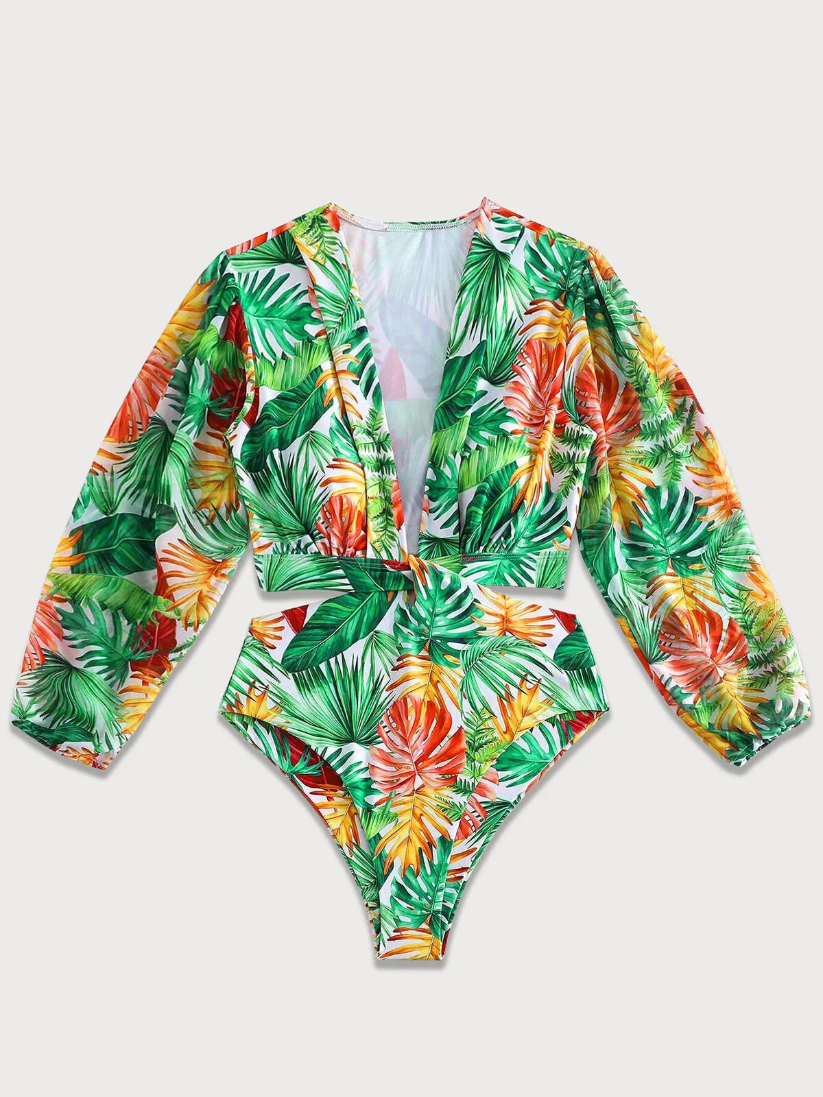 Graphic Low Rise Deep V Neck Regular Sleeve One-piece