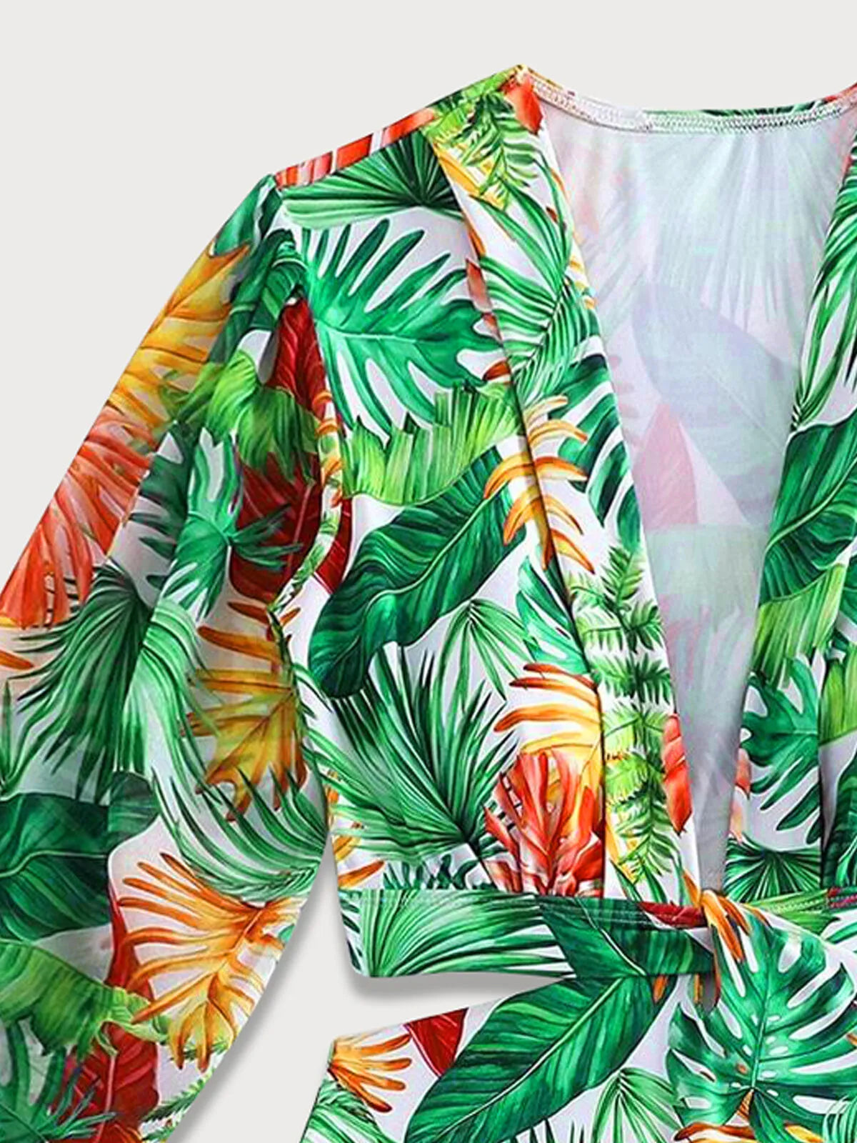 Graphic Low Rise Deep V Neck Regular Sleeve One-piece