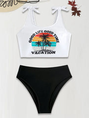 Graphic Low Rise Tankini