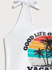 Graphic Low Rise Tankini