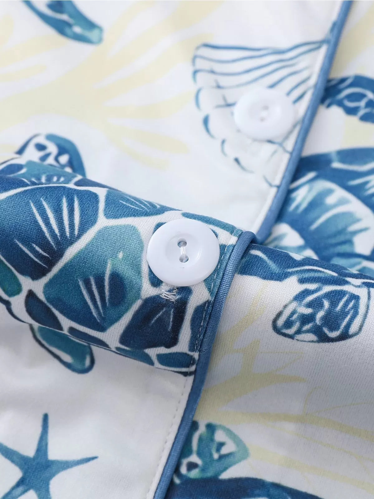 Graphic Ocean Turtle Star Print Pajama Shorts Set