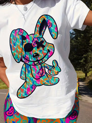 Animal Round Neck T-shirt & All Over Print Shorts