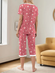 Star Graphic Regular Short Sleeve Pajama Shorts Set