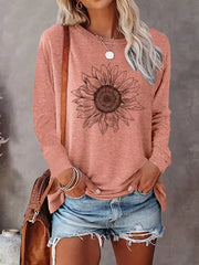 Graphic Round Neck Regular Sleeve Long Sleeve T-shirt