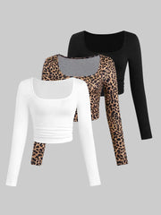3-Pack Graphic Round Neck Regular Sleeve Long Sleeve T-shirt