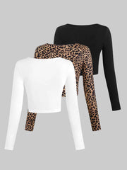 3-Pack Graphic Round Neck Regular Sleeve Long Sleeve T-shirt