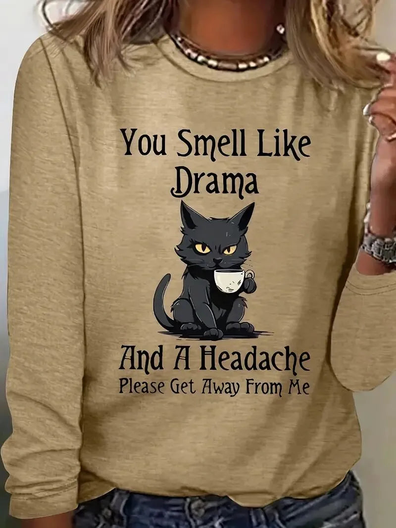 Graphic Round Neck Regular Sleeve Long Sleeve T-shirt