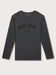 Graphic Round Neck Long Sleeve T-shirt