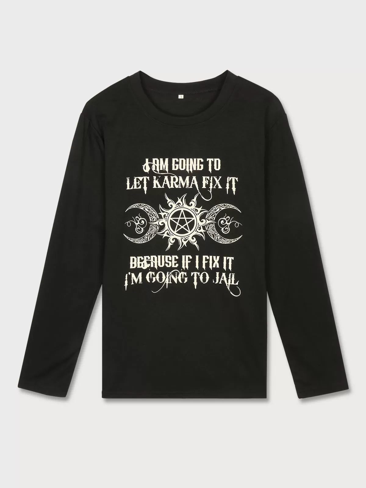 Graphic Round Neck Long Sleeve T-shirt