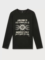 Graphic Round Neck Long Sleeve T-shirt