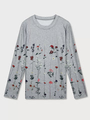 Graphic Round Neck Long Sleeve T-shirt