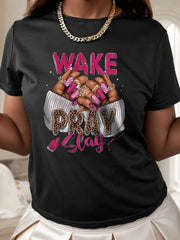 Graphic Round Neck Regular Sleeve Short Sleeve T-shirt