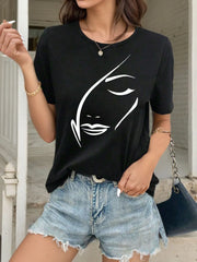 Graphic Round Neck Regular Sleeve Short Sleeve T-shirt