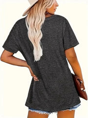 Letter Round Neck Regular Sleeve Short Sleeve T-shirt