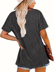 Letter Round Neck Regular Sleeve Short Sleeve T-shirt