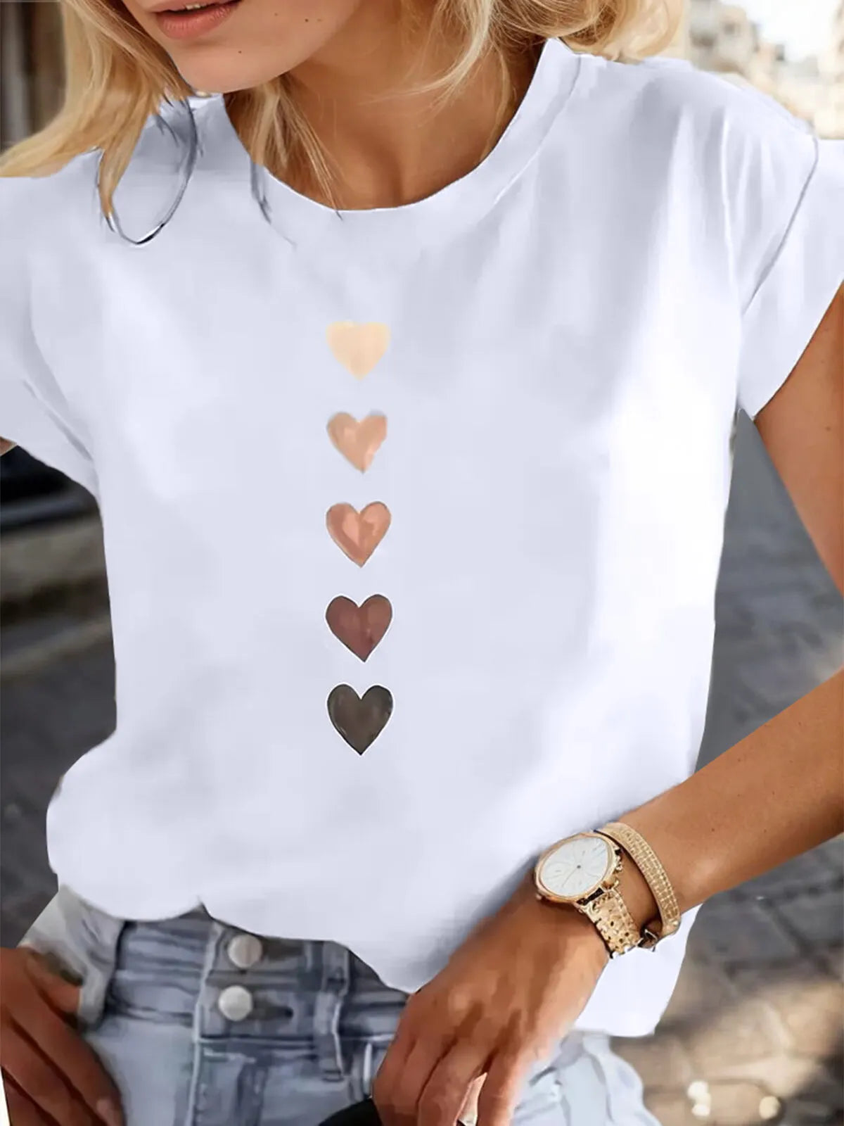 Graphic Round Neck Short Sleeve T-shirt