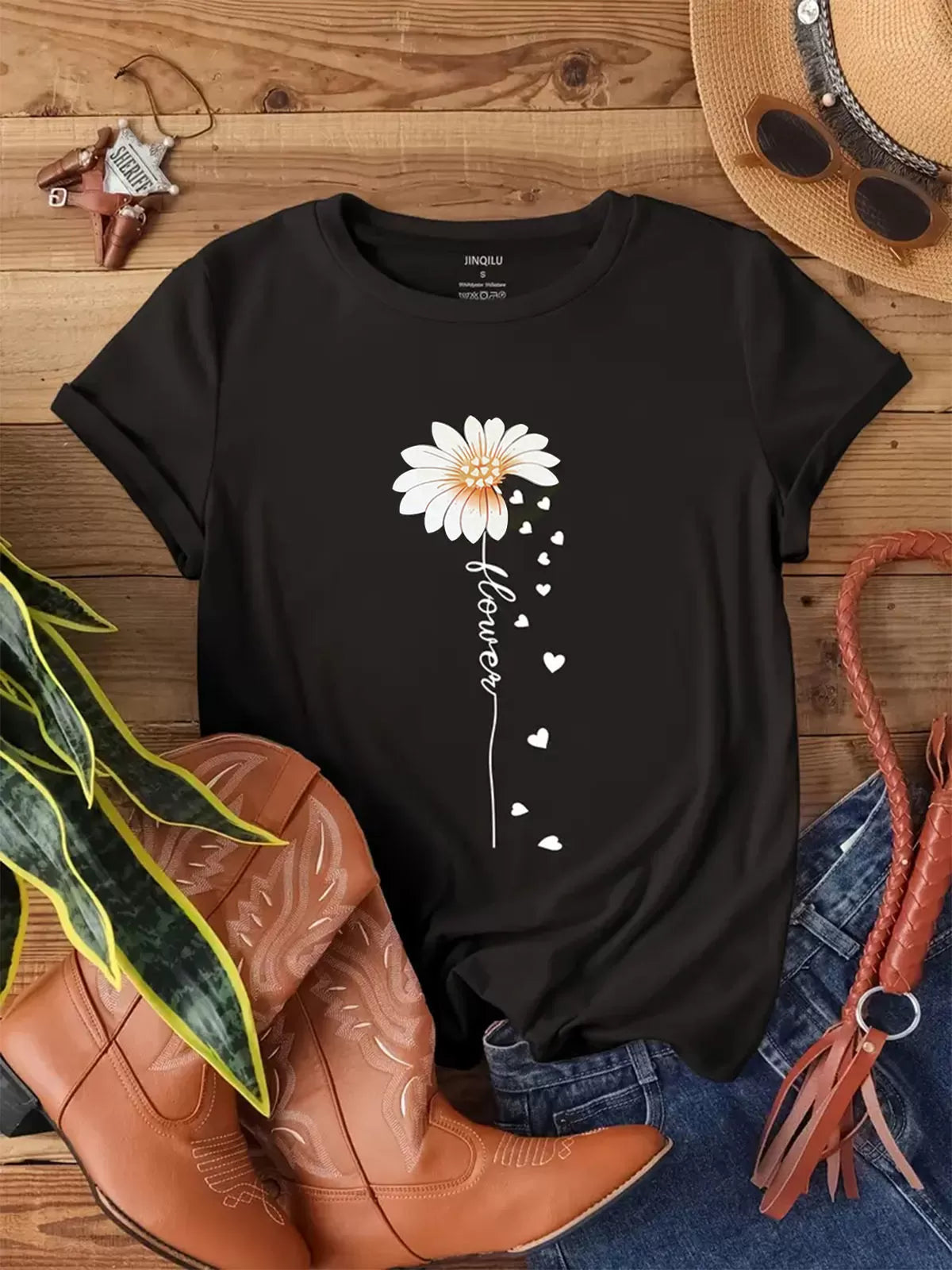 Graphic Round Neck Short Sleeve T-shirt