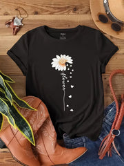 Graphic Round Neck Short Sleeve T-shirt