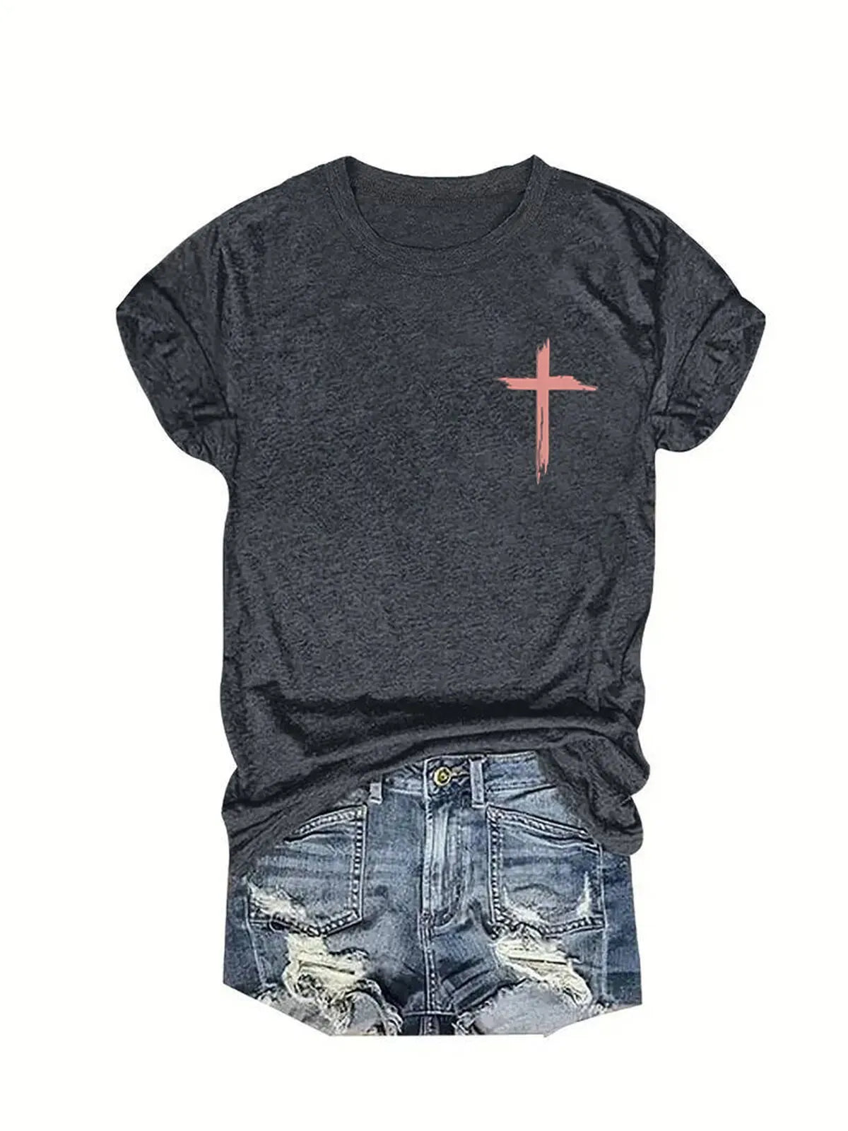 Graphic Round Neck Short Sleeve T-shirt