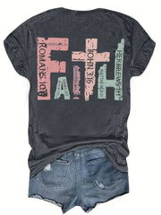 Graphic Round Neck Short Sleeve T-shirt