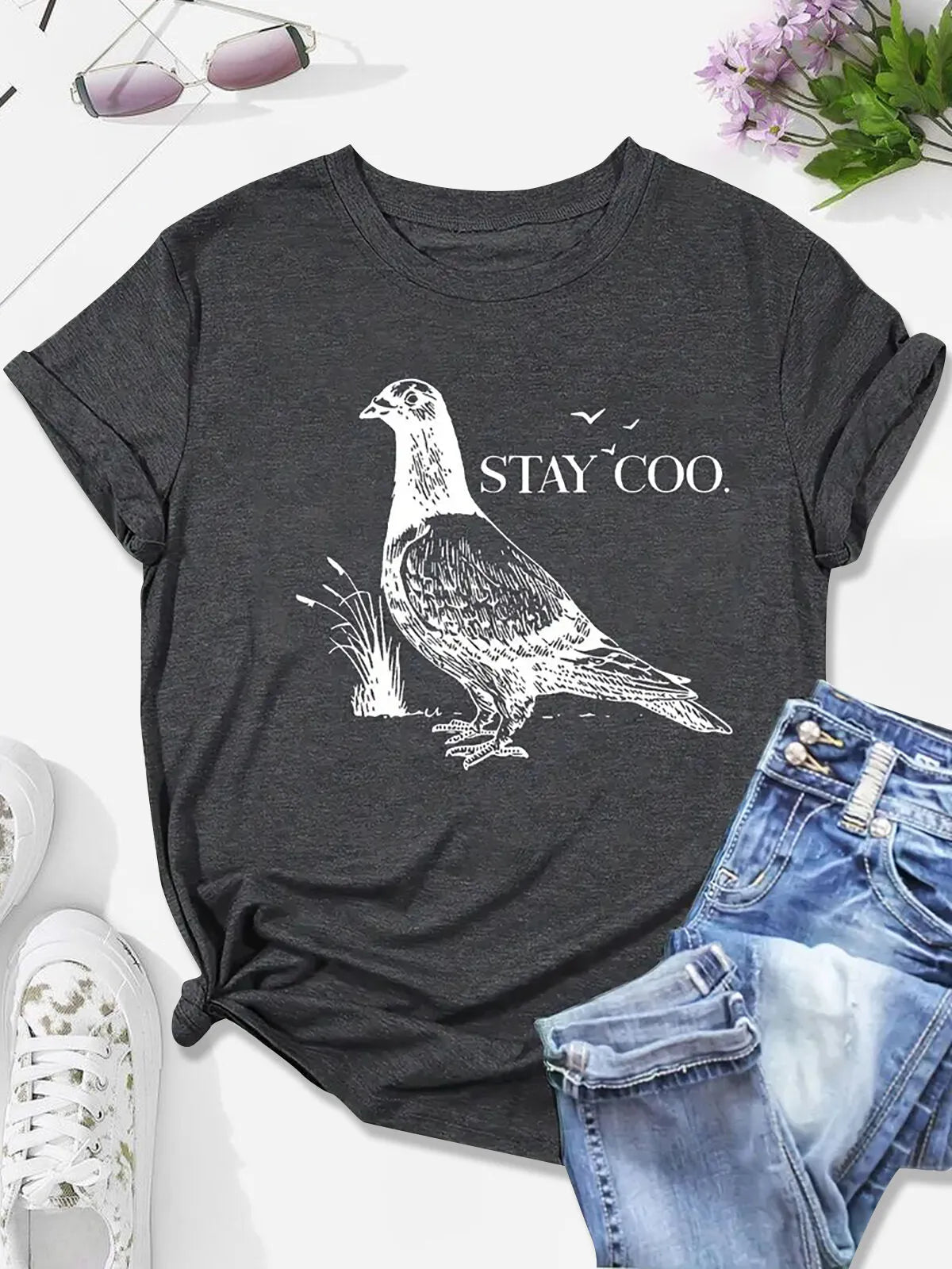 Graphic Round Neck Short Sleeve T-shirt