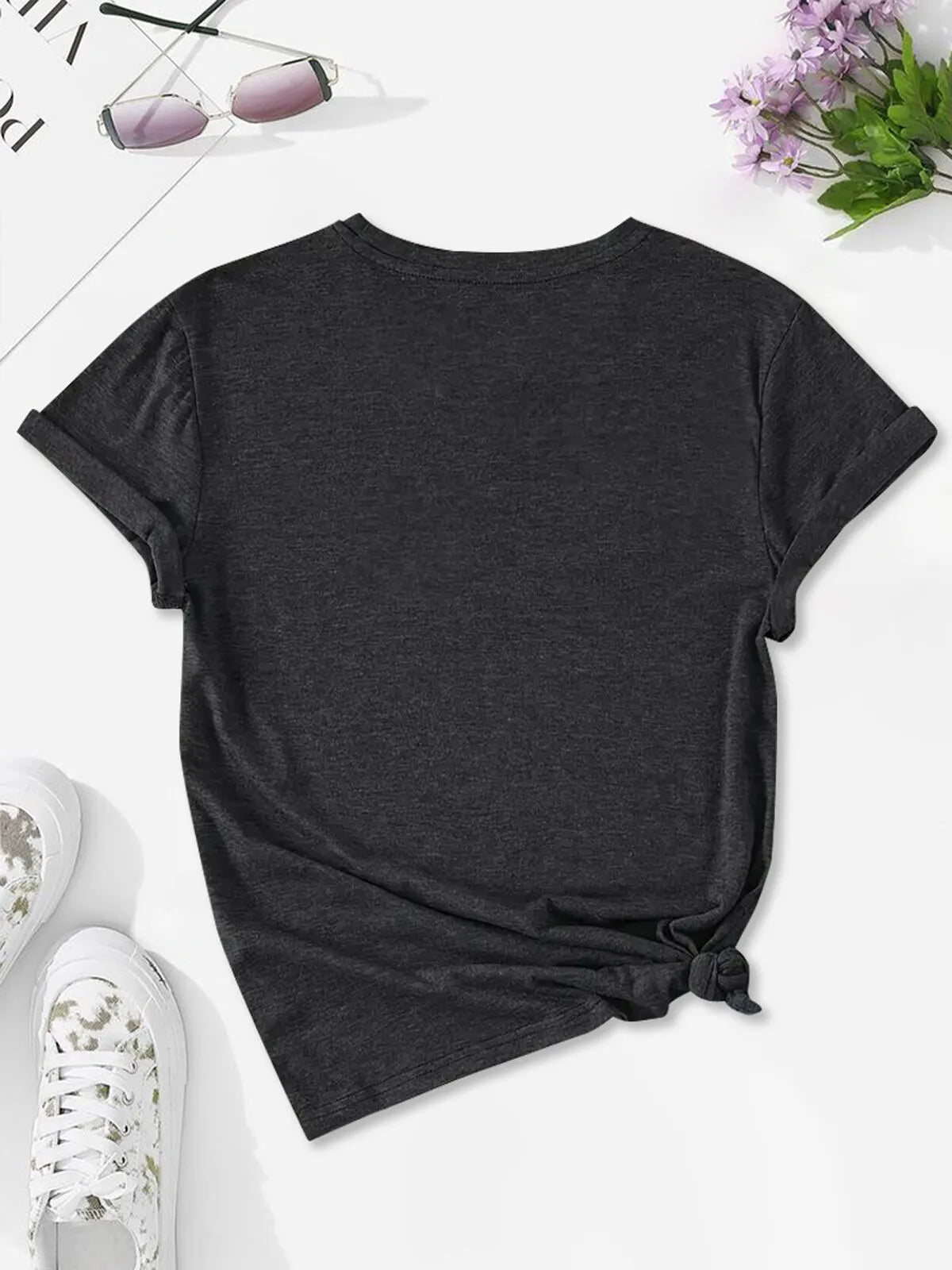 Graphic Round Neck Short Sleeve T-shirt