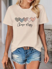 Graphic Round Neck Short Sleeve T-shirt