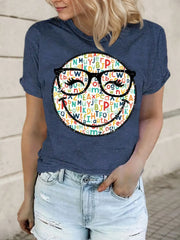 Graphic Round Neck Short Sleeve T-shirt