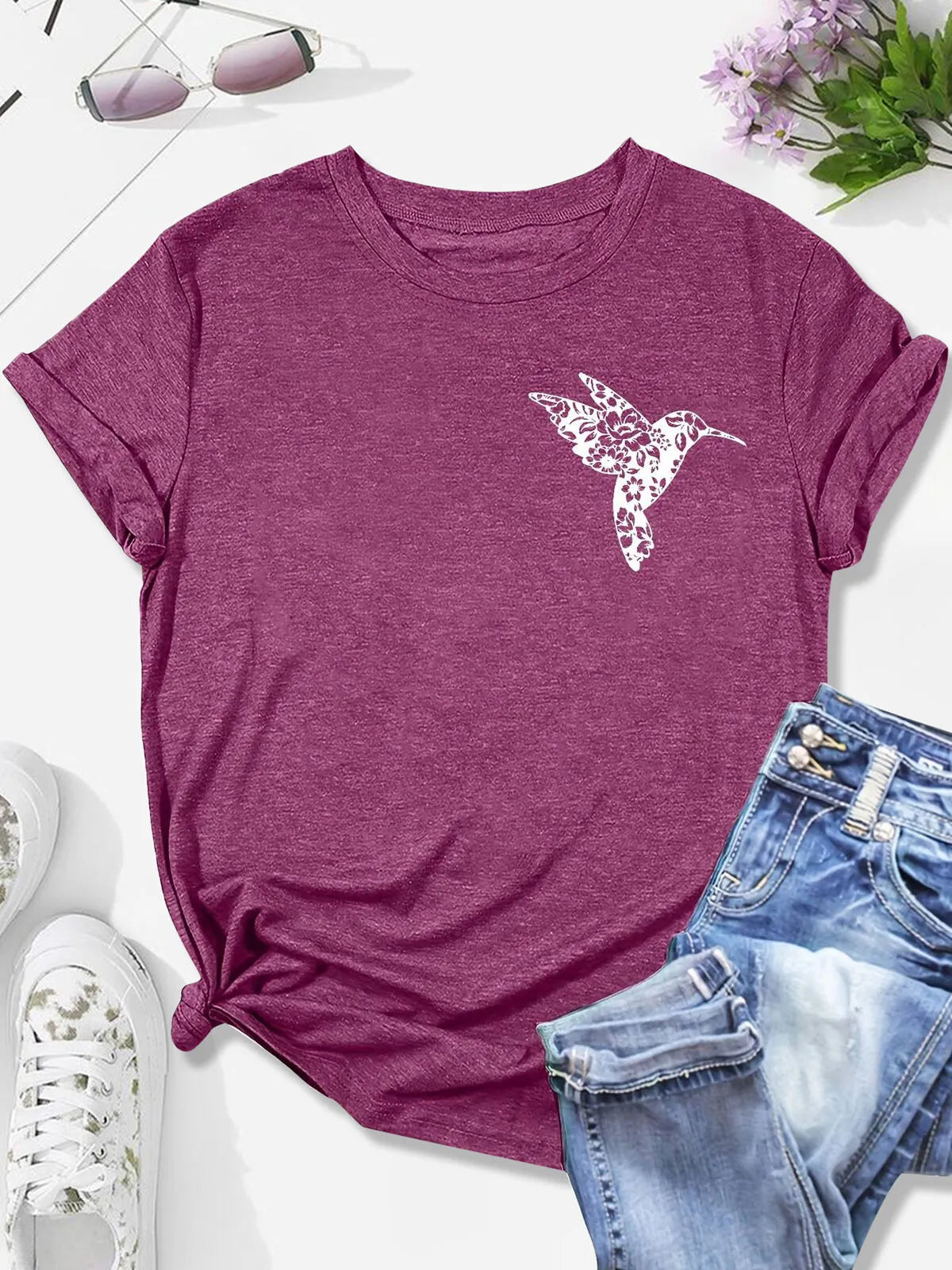 Graphic Round Neck Short Sleeve T-shirt
