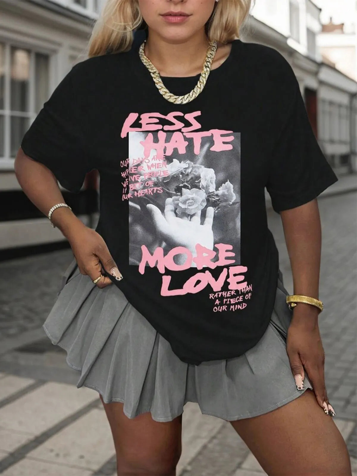 Graphic Round Neck Short Sleeve T-shirt