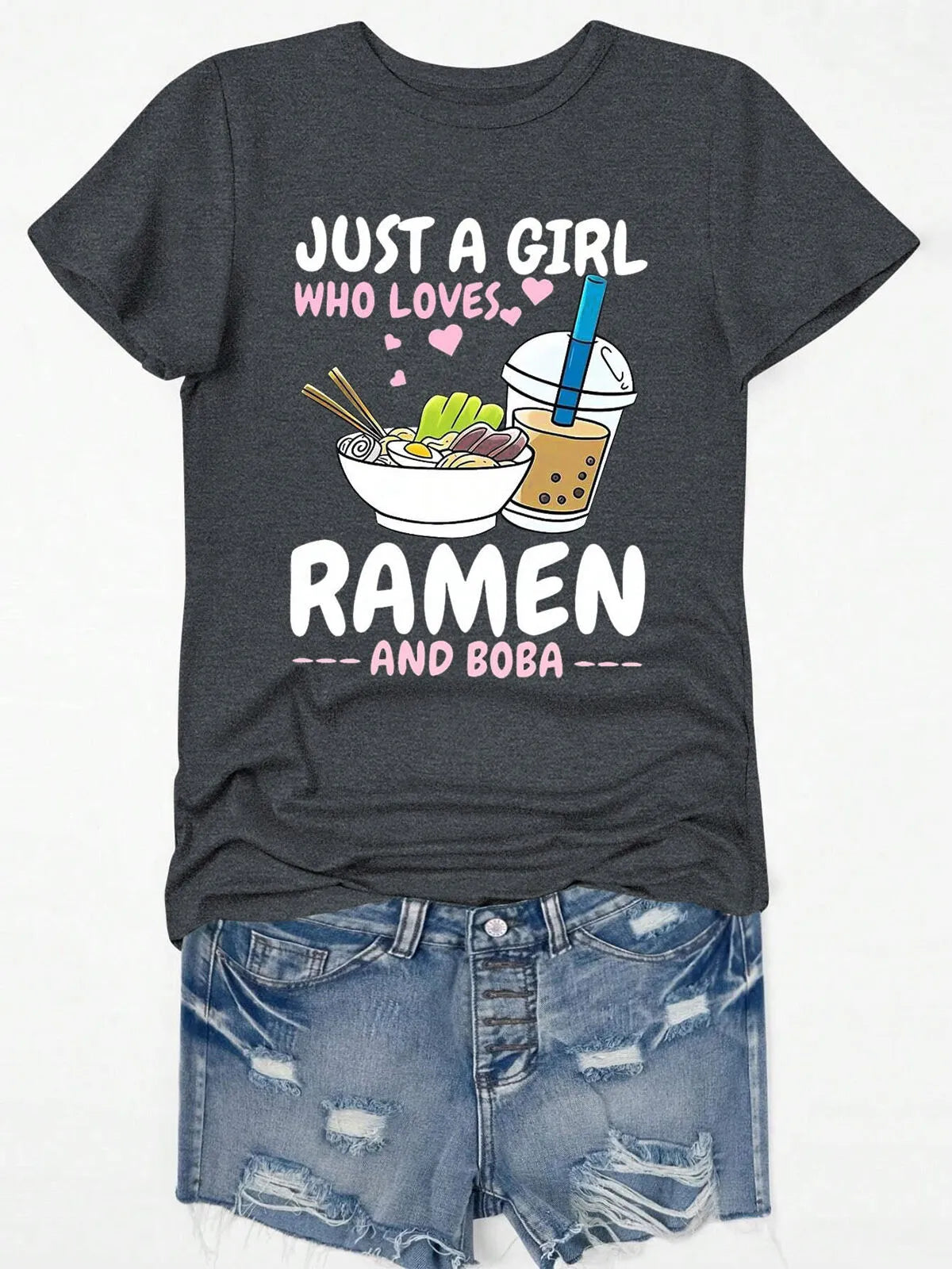 Graphic Round Neck Short Sleeve T-shirt