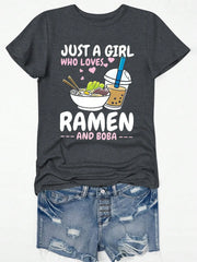 Graphic Round Neck Short Sleeve T-shirt