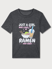 Graphic Round Neck Short Sleeve T-shirt