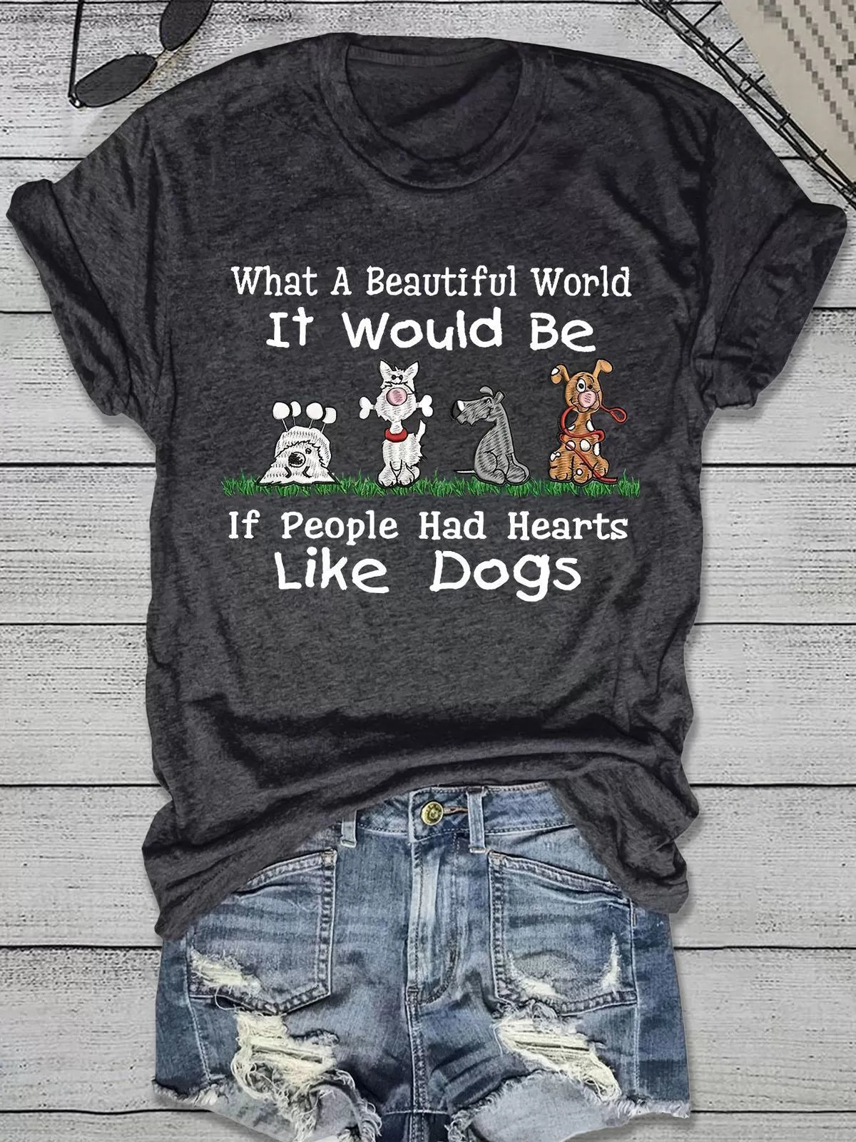 Graphic Round Neck Short Sleeve T-shirt