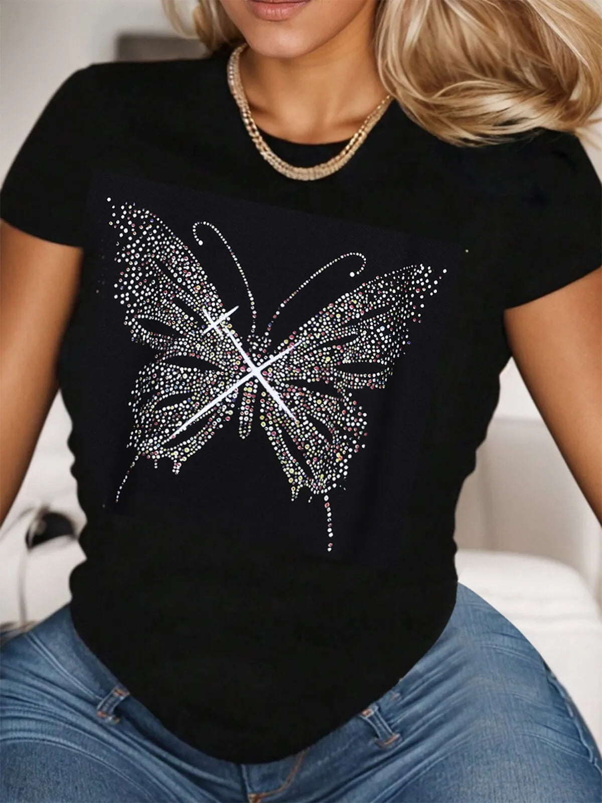 Graphic Round Neck Short Sleeve T-shirt