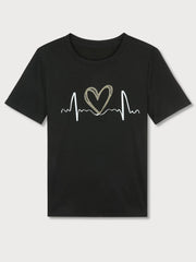 Graphic Round Neck Short Sleeve T-shirt