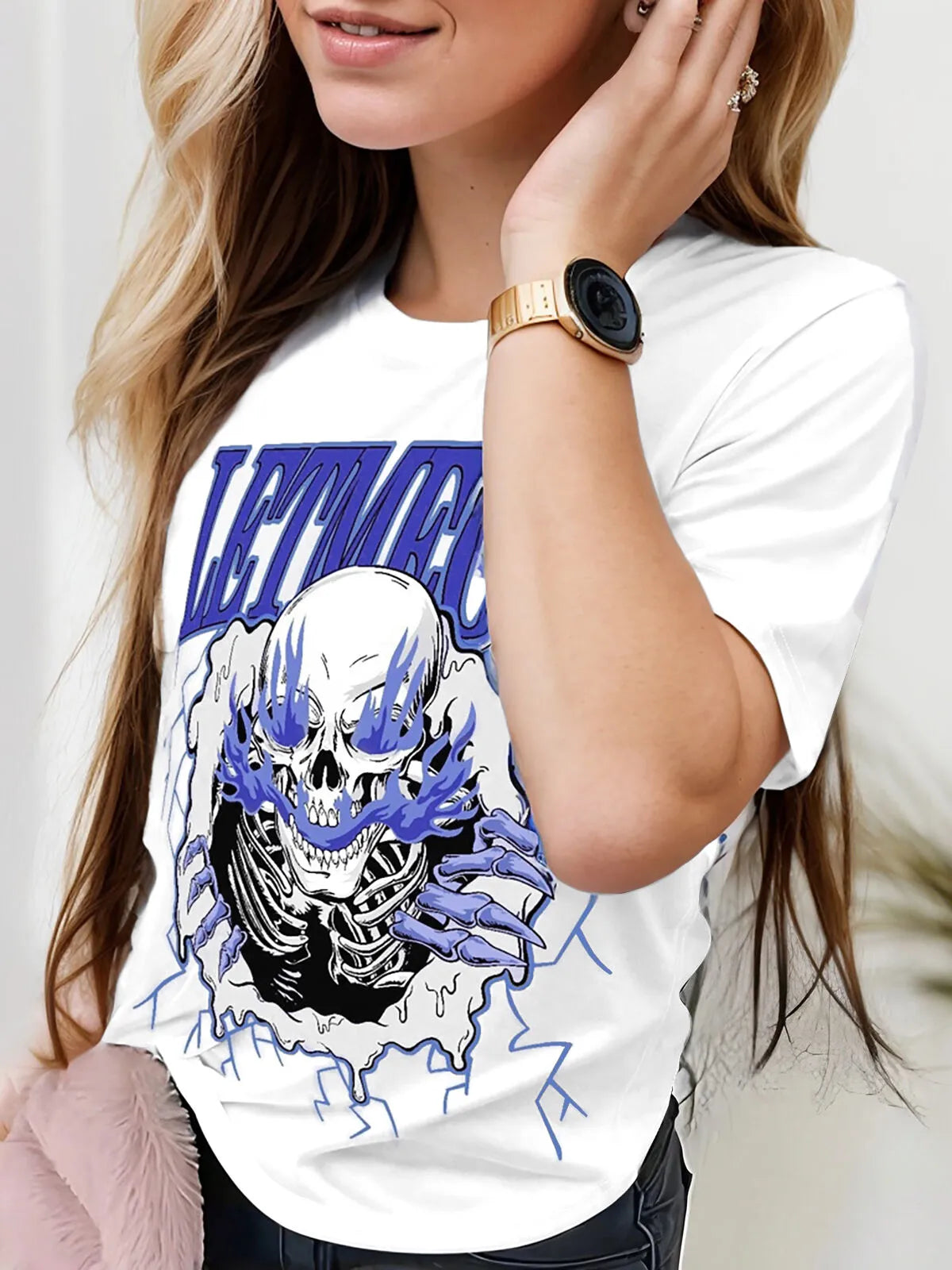 Graphic Round Neck Short Sleeve T-shirt
