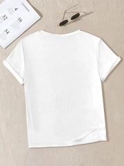 Graphic Round Neck Short Sleeve T-shirt