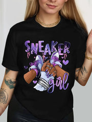 Graphic Round Neck Short Sleeve T-shirt