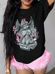 Graphic Round Neck Short Sleeve T-shirt