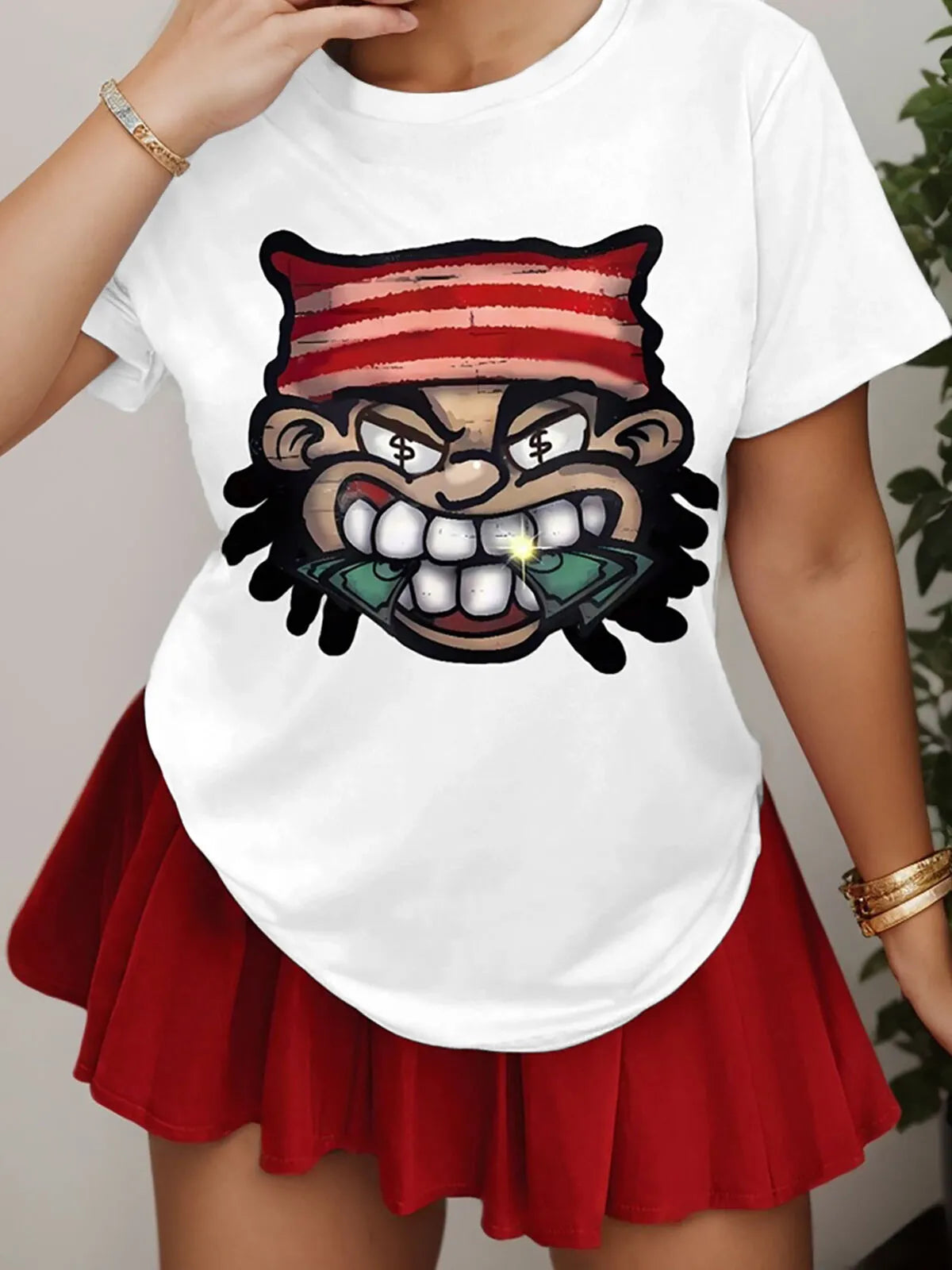Graphic Round Neck Short Sleeve T-shirt