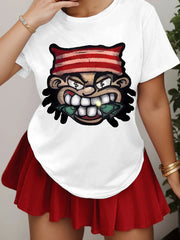 Graphic Round Neck Short Sleeve T-shirt