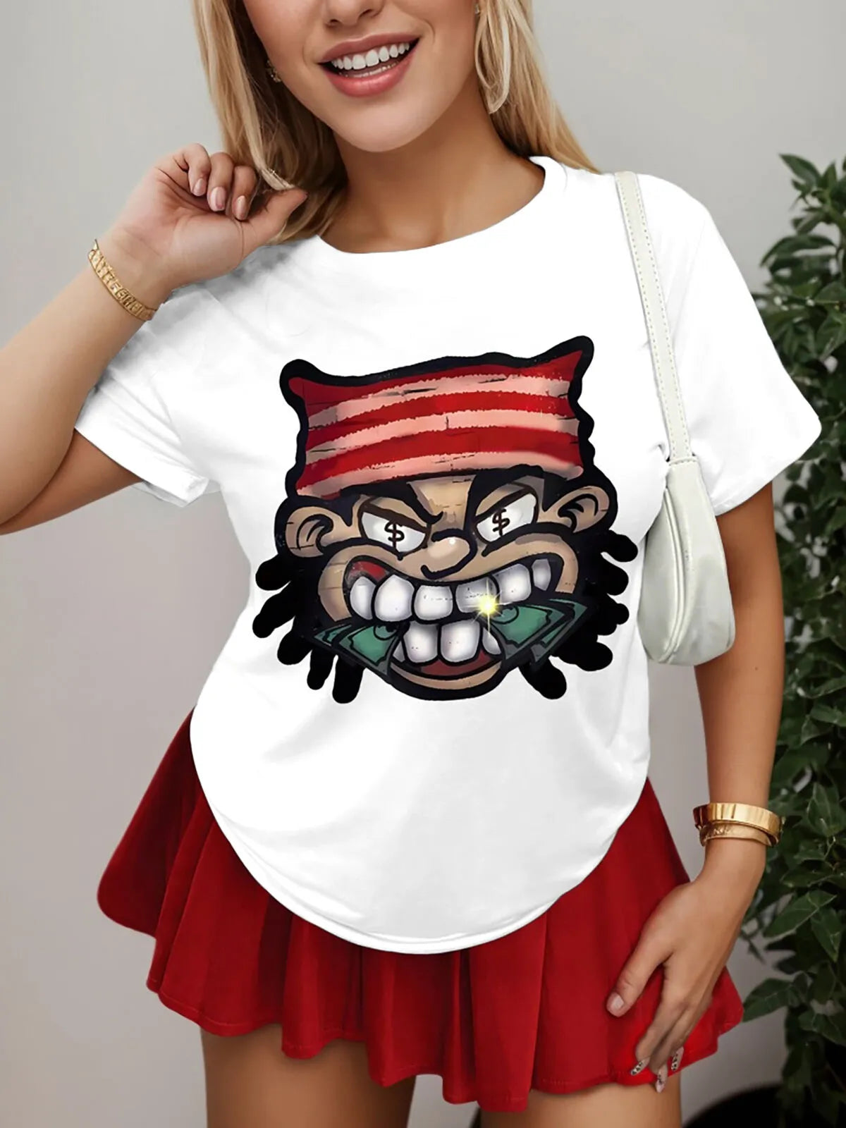 Graphic Round Neck Short Sleeve T-shirt