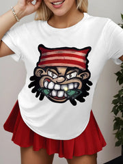 Graphic Round Neck Short Sleeve T-shirt