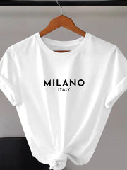 Graphic Round Neck Short Sleeve T-shirt