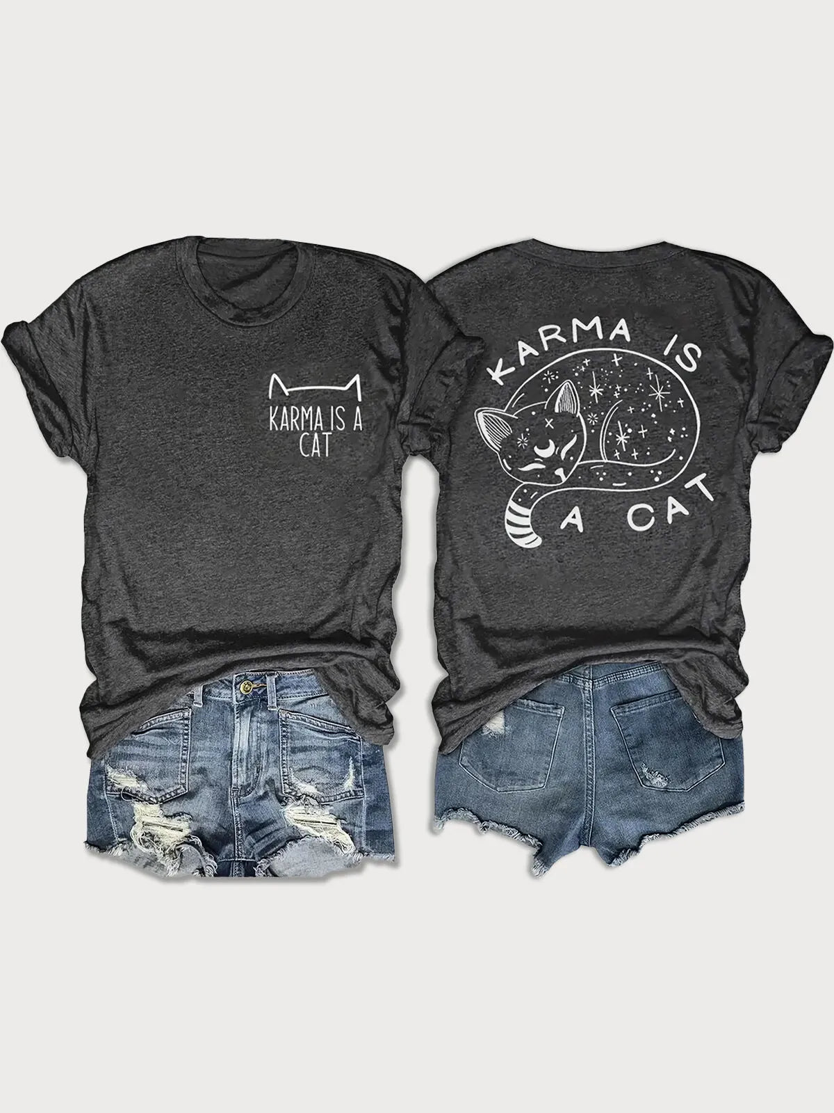 Graphic Round Neck Short Sleeve T-shirt