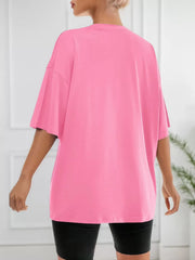 Cat Graphic Round Neck Short Sleeve T-shirt